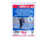 Telo copritutto - 4 x 4 m - 16 mq - 80/90 gr - HDPE - trasparente - Geko