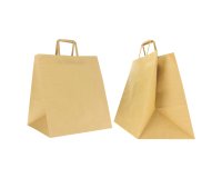 Shoppers Flat Maxi Plus - maniglie piattina - 40 x 35 x 35 cm - carta kraft - avana - Mainetti Bags - conf. 100 pezzi i