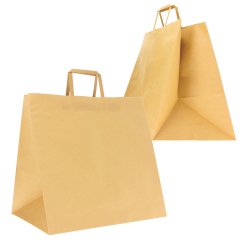 Shoppers Flat maxi plus - 40 x 35 x 35 cm - carta kraft - avana - Mainetti Bags - conf. 100 pezzi