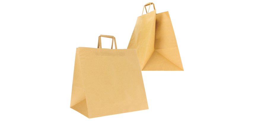Shoppers Flat maxi plus - 40 x 35 x 35 cm - carta kraft - avana - Mainetti Bags - conf. 100 pezzi
