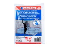 Telo copritutto - 4 x 5 m - 20 mq - 95/105 gr - HDPE - trasparente - Geko