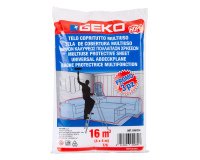 Telo coprituttto - 4 x 4 m - 16 mq - 230/240gr - HDPE - trasparente - Geko - conf. 3 pezzi