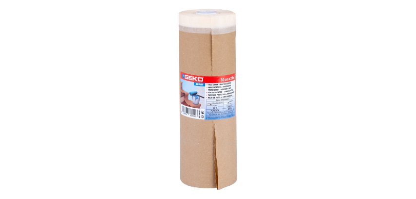 Bobina nastro adesivo e telo in carta - 30 cm x 20 m - Geko