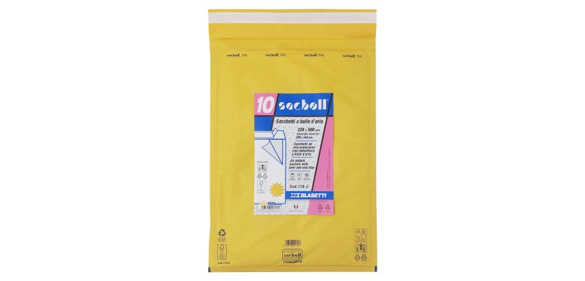 Busta imbottita Sacboll - J (32 x 50 cm) - carta - avana - Blasetti - conf. 10 pezzi
