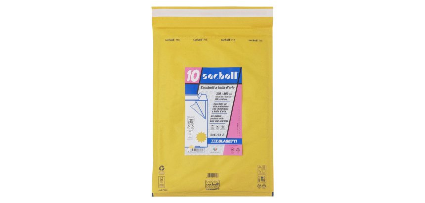Busta imbottita Sacboll - J (32 x 50 cm) - carta - avana - Blasetti - conf. 10 pezzi