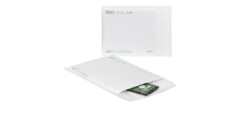 Busta imbottita AirPro Green - C/13 (17 x 21,5 cm) - carta - bianco - Bong Packaging - conf. 100 pezzi