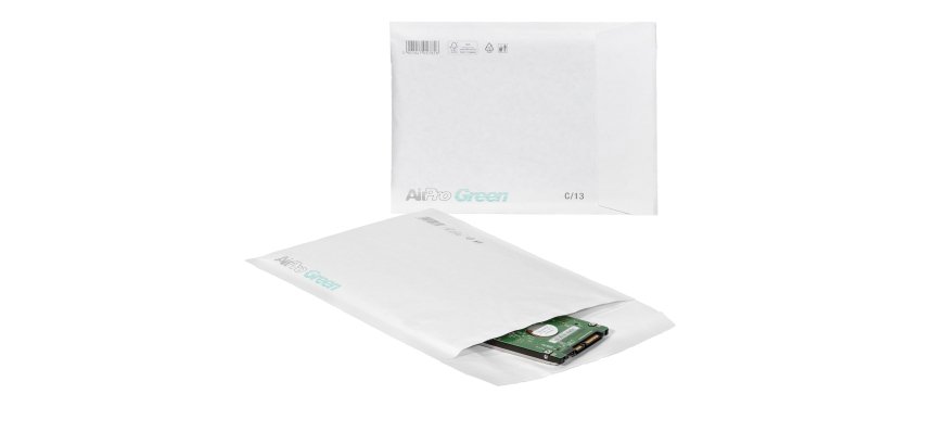Busta imbottita AirPro Green - C/13 (17 x 21,5 cm) - carta - bianco - Bong Packaging - conf. 100 pezzi