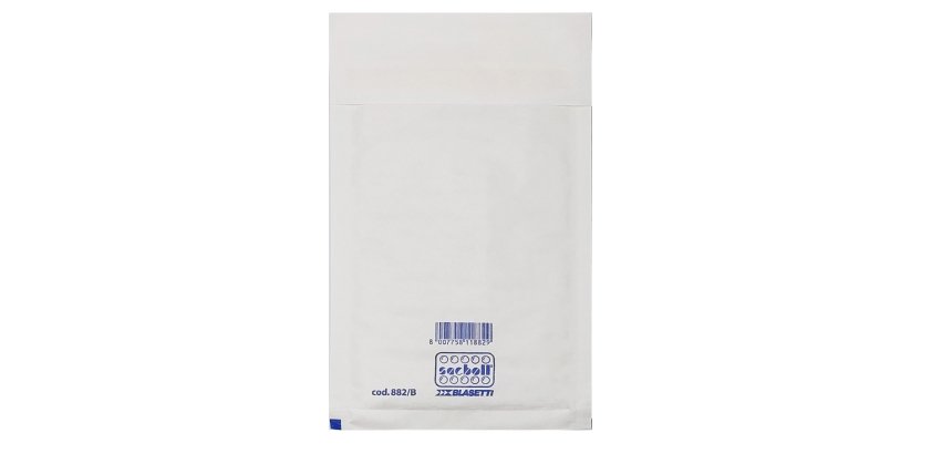 Busta imbottita Sacboll - A (14 x 27 cm) - carta - bianco - Blasetti - conf. 10 pezzi