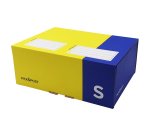 Scatola automontante per ecommerce PICK&Post - S - 26 x 19 x 10 cm - giallo/blu - Blasetti