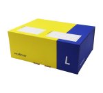 Scatola automontante per ecommerce PICK&Post - L - 40 x 27 x 17 cm - giallo/blu - Blasetti