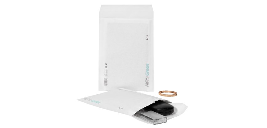 Busta imbottita AirPro Green - D/14 (20 x 26,5 cm) - carta - bianco - Bong Packaging - conf. 100 pezzi
