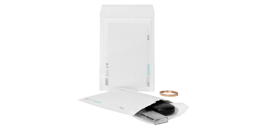 Busta imbottita AirPro Green - D/14 (20 x 26,5 cm) - carta - bianco - Bong Packaging - conf. 100 pezzi