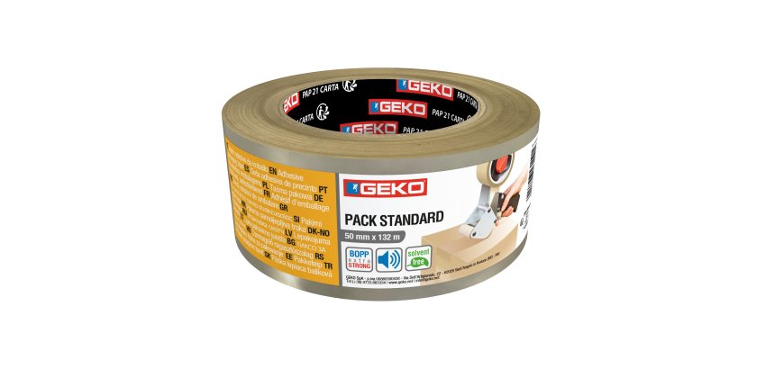Nastro adesivo - 5 cm x 132 m - PLP - trasparente - Geko