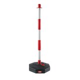 Colonnina segnaletica con base riempibile - H 85 cm - bianco/rosso - Valex