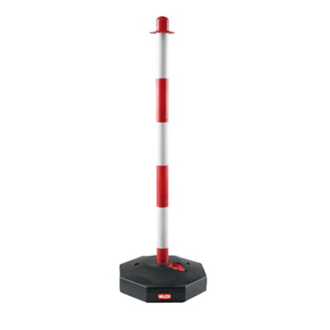 Colonnina segnaletica con base riempibile - H 85 cm - bianco/rosso - Valex