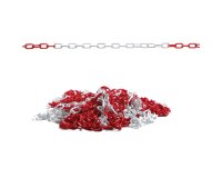 Catena segnaletica - 25 m - materiale plastico - bianco/rosso - Valex