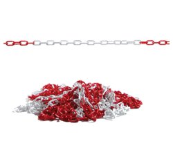 Catena segnaletica - 25 m - materiale plastico - bianco/rosso - Valex