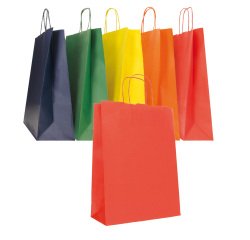 Shopper Twisted - maniglie cordino - 45 x 15 x 50 cm - carta biokraft - colori assortiti autunno/inverno - Mainetti Bags - conf. 25 pezzi