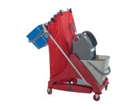 Carrello per pulizie QO-Kart Multi Due - salvaspazio - 25 L - 42 x 101 x 108 cm - Taxon
