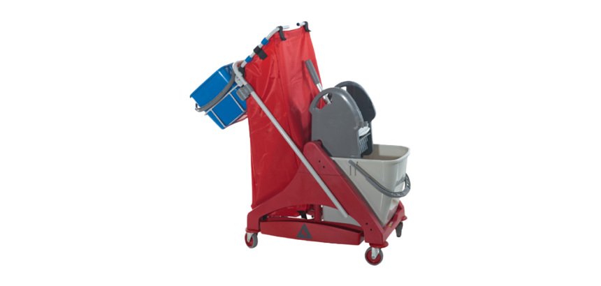 Carrello per pulizie QO-Kart Multi Due - salvaspazio - 15 L - 42 x 99 x 108 cm - Taxon