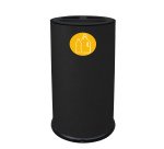 Contenitore tondo per raccolta differenziata - 3 scomparti - 70 L - nero - Stilcasa