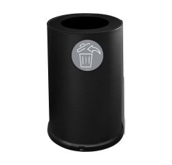Contenitore tondo per raccolta differenziata - 1 scomparto - 100 L - nero - Stilcasa