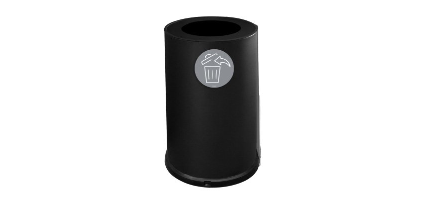 Contenitore tondo per raccolta differenziata - 1 scomparto - 100 L - nero - Stilcasa