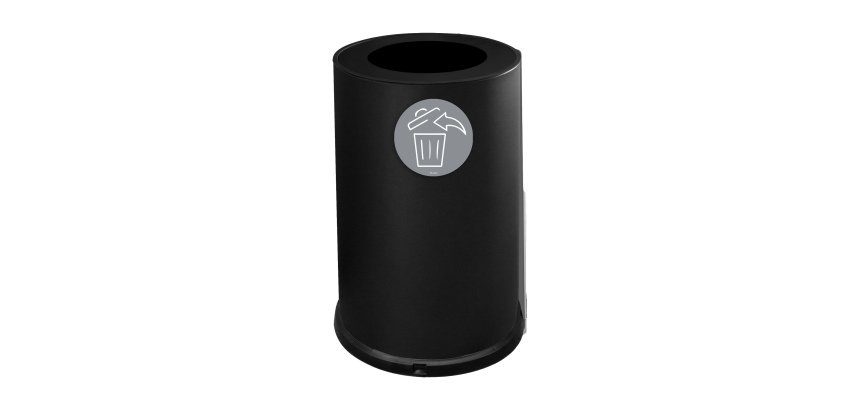 Contenitore tondo per raccolta differenziata - 1 scomparto - 100 L - nero - Stilcasa