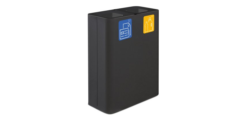 Contenitore gettacarte Pure- 60x30x80 cm - 120 L - nero - Stilcasa