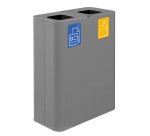 Contenitore gettacarte Pure - 60x30x80 cm - 120 L - grigio - Stilcasa