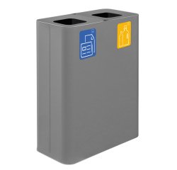 Contenitore gettacarte Pure - 60x30x80 cm - 120 L - grigio - Stilcasa