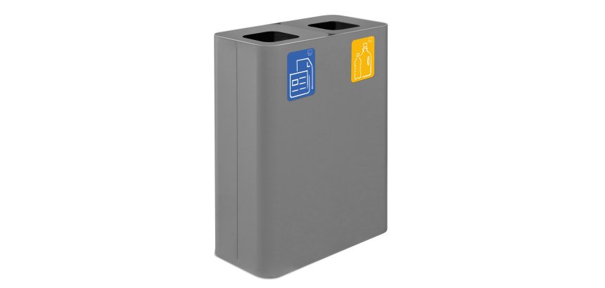 Contenitore gettacarte Pure - 60x30x80 cm - 120 L - grigio - Stilcasa