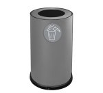 Contenitore tondo per raccolta differenziata - 1 scomparto - 100 L - grigio - Stilcasa
