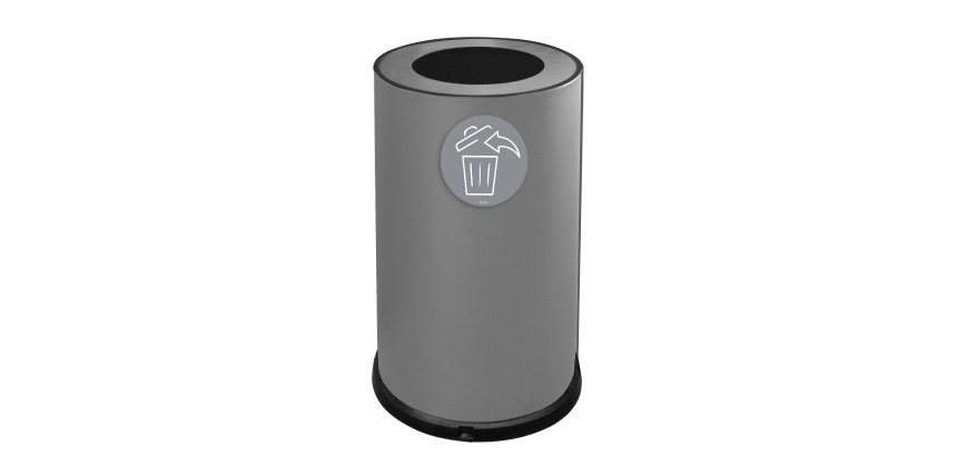 Contenitore tondo per raccolta differenziata - 1 scomparto - 100 L - grigio - Stilcasa