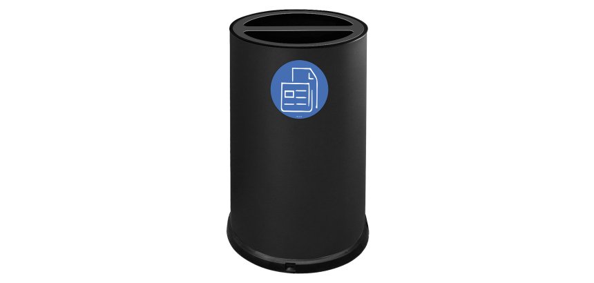 Contenitore tondo per raccolta differenziata - 2 scomparto - 100 L - nero - Stilcasa