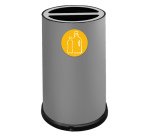 Contenitore tondo per raccolta differenziata - 2 scomparti - 100 L - grigio - Stilcasa
