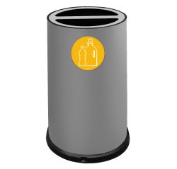 Contenitore tondo per raccolta differenziata - 2 scomparti - 100 L - grigio - Stilcasa