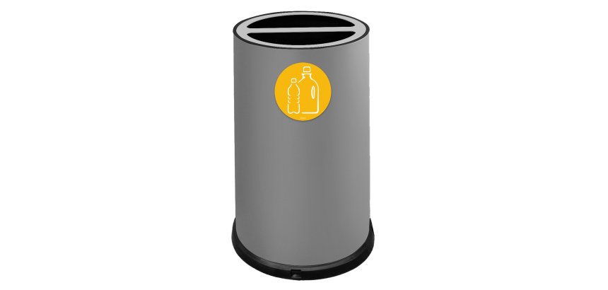 Contenitore tondo per raccolta differenziata - 2 scomparti - 100 L - grigio - Stilcasa