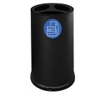 Contenitore tondo per raccolta differenziata - 3 scomparti - 100 L - nero - Stilcasa
