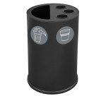 Contenitore tondo per raccolta differenziata - con divisiorio bicchieri - 50 L - nero - Stilcasa