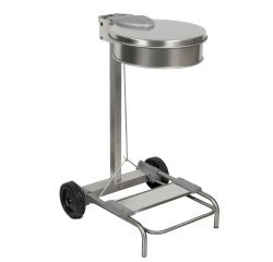 Carrello portasacco - 54,6x60xH94cm - con ruote - 110L - acciaio inox - Stilcasa