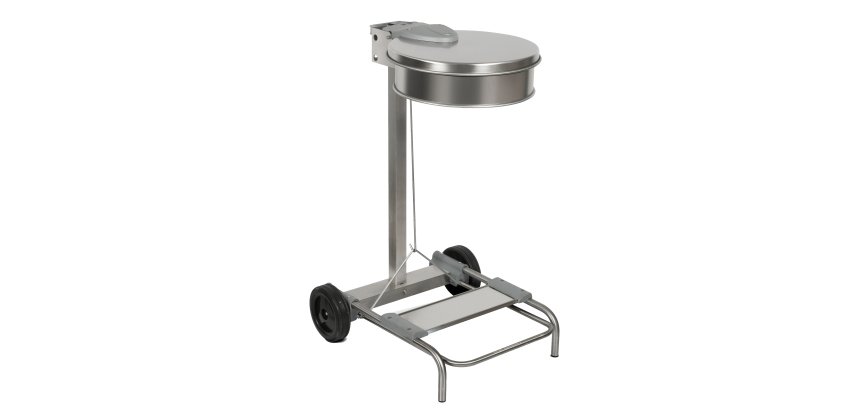 Carrello portasacco - 54,6x60xH94cm - con ruote - 110L - acciaio inox - Stilcasa