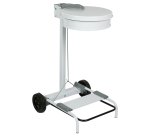 Carrello portasacco - 54,6x60xH94cm - con ruote - 110L - acciaio - bianco - Stilcasa