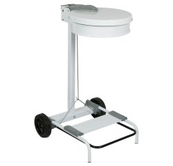 Carrello portasacco - 54,6x60xH94cm - con ruote - 110L - acciaio - bianco - Stilcasa