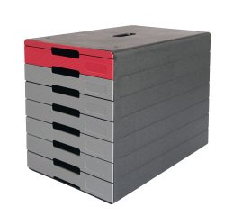 Cassettiera Idealbox Pro 7 - 7 cassetti - 36,5 x 32,2 x 25 cm - rosso - Durable