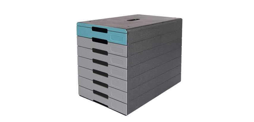 Cassettiera Idealbox Pro 7 - 7 cassetti - 36,5 x 32,2 x 25 cm - azzurro - Durable