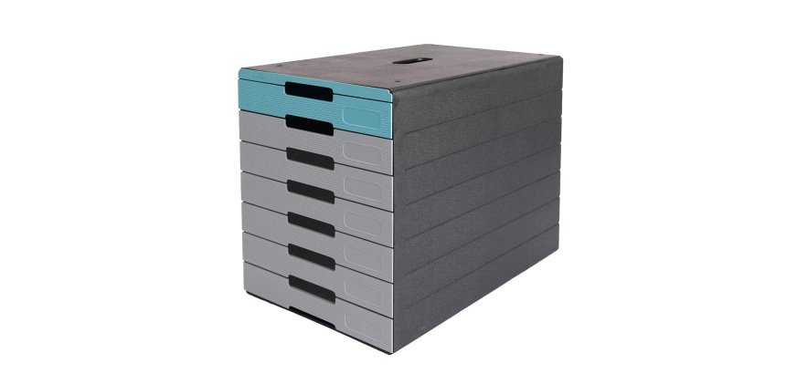 Cassettiera Idealbox Pro 7 - 7 cassetti - 36,5 x 32,2 x 25 cm - azzurro - Durable