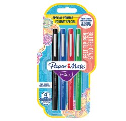 Pennarello Flair Nylon - punta feltro - 1,10mm - colori assortiti Classic - Papermate - conf. 4 pezzi