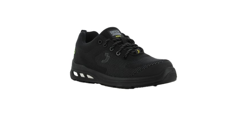 Calzatura bassa da lavoro Ecofitz S1P LOW - numero 46 - maglia riciclata - nero - Safety Jogger