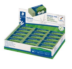 Gomma Eco 526 - 43 x 19 x 13 mm - per matita - verde - Staedtler - conf. 30 pezzi